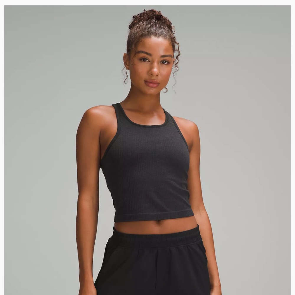 OLIVE color Ebb to street cropped racerback tank